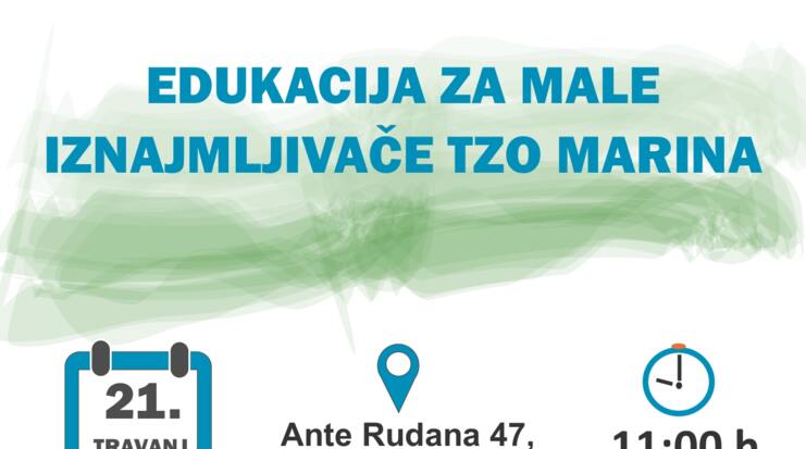 EDUKACIJA ZA MALE IZNAJMLJIVAČE TZO MARINA "Administrativno poslovanje i osnovne pripreme za 2023."