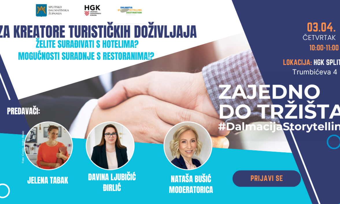 Poziv na Susret kreatora turističkih doživljaja i predstavnika hotela i ugostiteljskih objekata