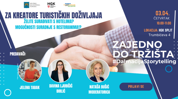 Poziv na Susret kreatora turističkih doživljaja i predstavnika hotela i ugostiteljskih objekata