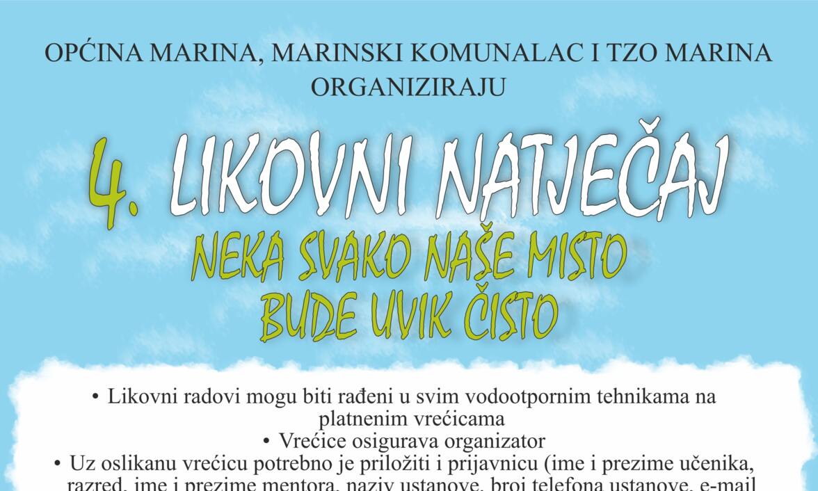 Likovni natječaj „NEKA SVAKO NAŠE MISTO BUDE UVIK ČISTO“
